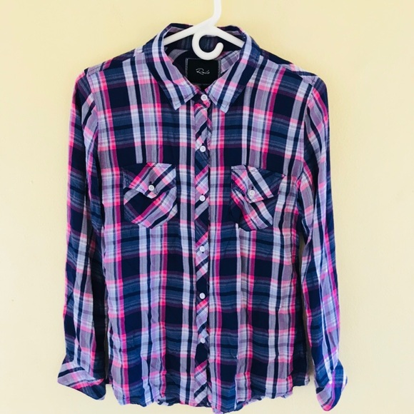 Rails Tops - Rails Plaid Button Down Long Sleeve Shirt Top Sz S
